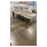 Heavy Duty Wooden Warehouse Cart with Steel Wheels