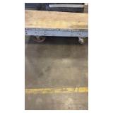 Heavy Duty Industrial Wooden Platform Cart with Metal Wheels