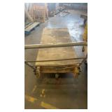 Wood Platform Warehouse Cart with Metal Handle