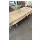 Heavy Duty Wooden Industrial Platform Cart on Wheels