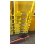 Set of 9 Yellow Industrial Plastic Storage Totes