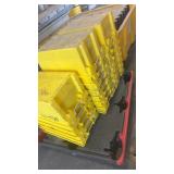 Set of 9 Yellow Industrial Plastic Storage Totes