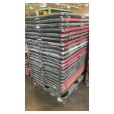 Stack of Plastic Nestable Pallets with Red Edges