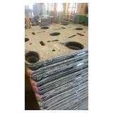 Stack of Plastic Nestable Pallets with Red Edges