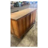 Wooden Counter Desk with Shelving and Storage