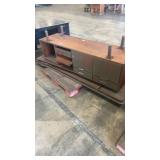 Used Wooden Office Credenza with Drawers and Cabinet Storage