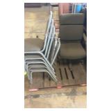 Office Chair Set with 5 Stackable Chairs and 2 Rolling Swivel Chairs