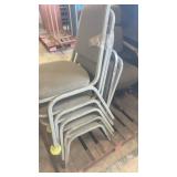 Office Chair Set with 5 Stackable Chairs and 2 Rolling Swivel Chairs