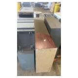 Group of Metal and Wood Office Cabinets and Shelving Units