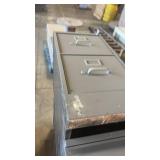 Group of Metal and Wood Office Cabinets and Shelving Units