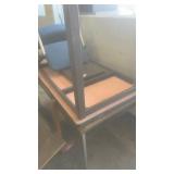 Lot of Office Tables and Blue Upholstered Chairs