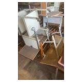 Group of Used School Desks with Metal Frames and Wood Tops