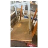 Group of Used School Desks with Metal Frames and Wood Tops