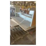 Used Metal and Laminate Office Desks with Attached Shelves