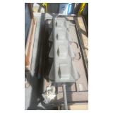 Industrial Sorting Table with Metal Storage Compartments and Rolling Base