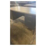Gray Metal Office Desk with Drawer Storage