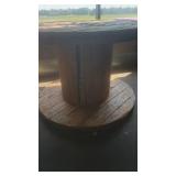 Large Wooden Industrial Cable Spool Table