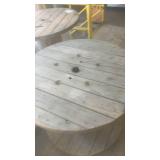 Large Wooden Cable Reel Spool Table