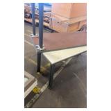 Set of 2 Industrial Tables with Metal Legs and Casters