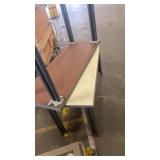 Set of 2 Industrial Tables with Metal Legs and Casters