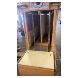 Wooden Mobile Market Cart with Lights and Storage Compartments