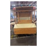 Wooden Mobile Market Cart with Lights and Storage Compartments