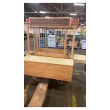 Wooden Mobile Market Cart with Lights and Storage Compartments