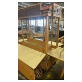 Wooden Mobile Market Cart with Lights and Storage Compartments