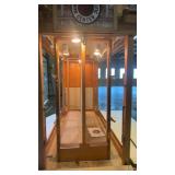 Wooden Mobile Market Cart with Lights and Storage Compartments