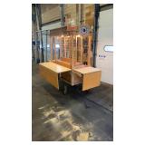 Wooden Mobile Market Cart with Lights and Storage Compartments