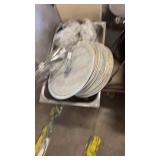 Bulk Lot of World Tableware Melamine Plates with Serving Tongs and Trays
