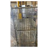 Heavy Duty Metal Rolling Wire Storage Cage with Shelves