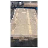 Pallet of Assorted Pegboard Panels and Metal Slatwall Trim