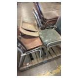 Mixed Lot of Used Metal and Upholstered Stackable Office Chairs