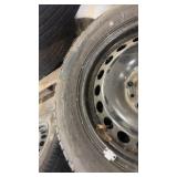 Set of 7 Bridgestone T135/80D16 and 195/65R15 Spare Tires with Steel Rims