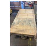 Heavy Duty Industrial Wood Platform Cart with Iron Wheels