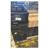 Lot of Black Plastic Vented Storage Crates