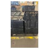 Lot of Black Plastic Vented Storage Crates