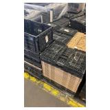 Pallet of Stackable Industrial Plastic Crates and Totes