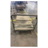 Heavy Duty Industrial Wooden Platform Cart with Steel Handle