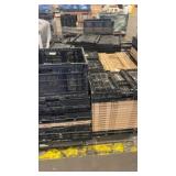 Pallet of Stackable Industrial Plastic Crates and Totes