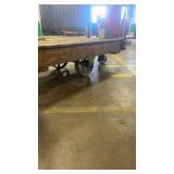 Industrial Wooden Cart with Iron Wheels