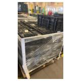 Pallet of Stackable Black Plastic Produce Crates