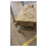 Industrial Wooden Cart with Iron Wheels