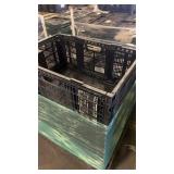 Pallet of Black Plastic Storage Crates