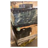Pallet of Stackable Plastic Crates and Trays