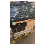Pallet of Stackable Plastic Crates and Trays
