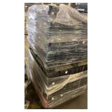 Pallet of Stackable Industrial Plastic Crates and Lids