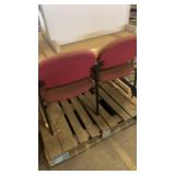 Office Desk with Two Burgundy Chairs