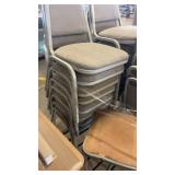 Lot of 13 Stackable Metal Frame Banquet Chairs and 1 Swivel Desk Chair